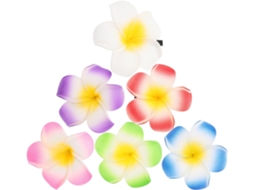 Presilhas de cabelo decorativas reutilizadas em formato de frangipani, em espuma, 6 unidades.