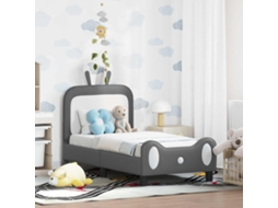Vidaxl Estrutura De Cama Para Criança Com Cabeceira Cinzento-claro Pu