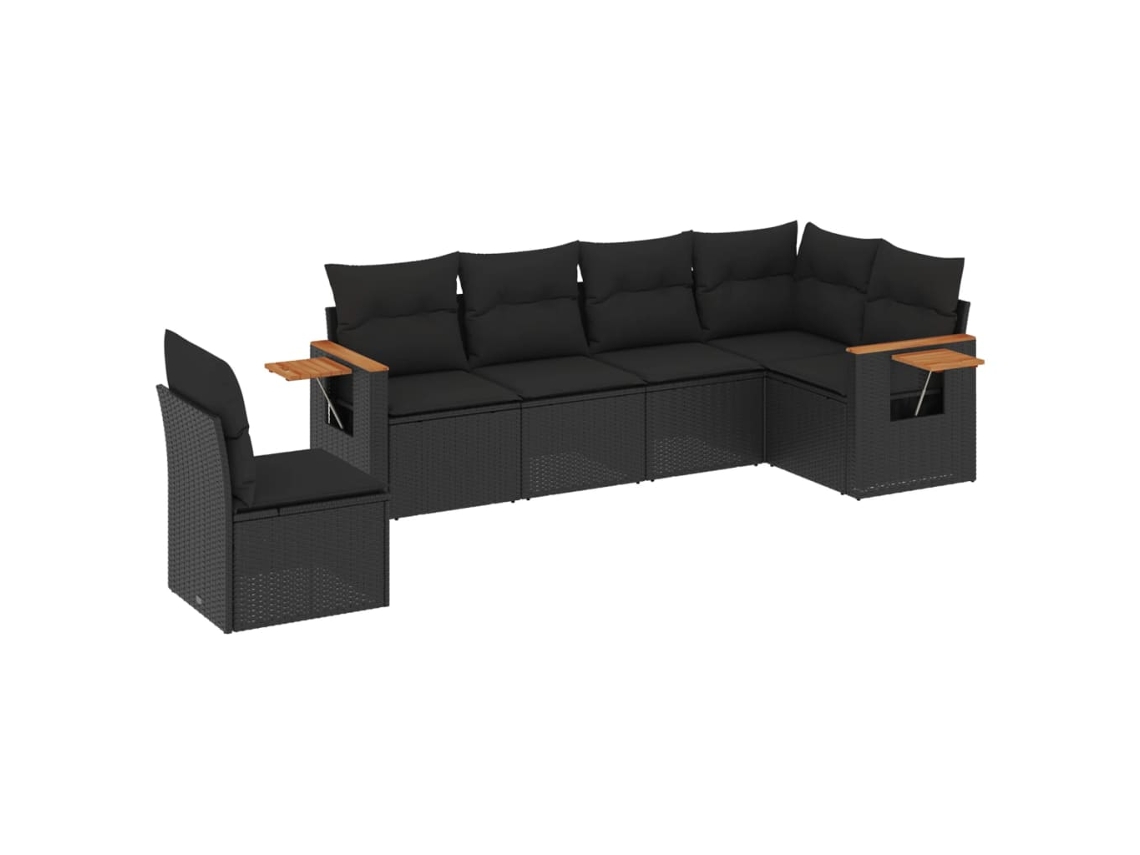 Garden Sofa Set, Garden Sofa Sets Vidaxl Preto Rattan / Vime (n/a)