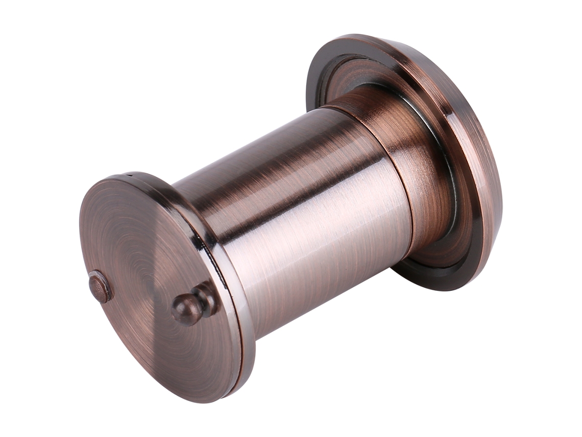 Visor de Porta com Ângulo Amplio 220 Graus Vidro Óptico Seguranca Residencial Bronze Vermelho | S/MARCA