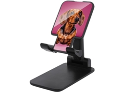 Suporte Dobrável E Ajustável Para Celular Em Formato De Dachshund Salsicha, Ideal Para Mesas Portáteis, Com Base