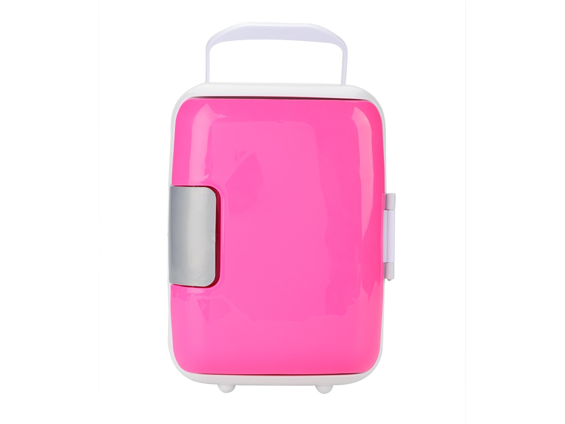 KOFIHETY Refrigerador portátil para carro 12V 4L, mini refrigerador de viagem com dois compartimentos para alimentos e bebidas (rosa)