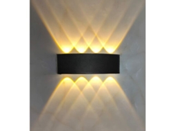 Luminária De Parede Modelo E 8 Cabeças 8w Cor Preta Luz Branca Aconchegante*