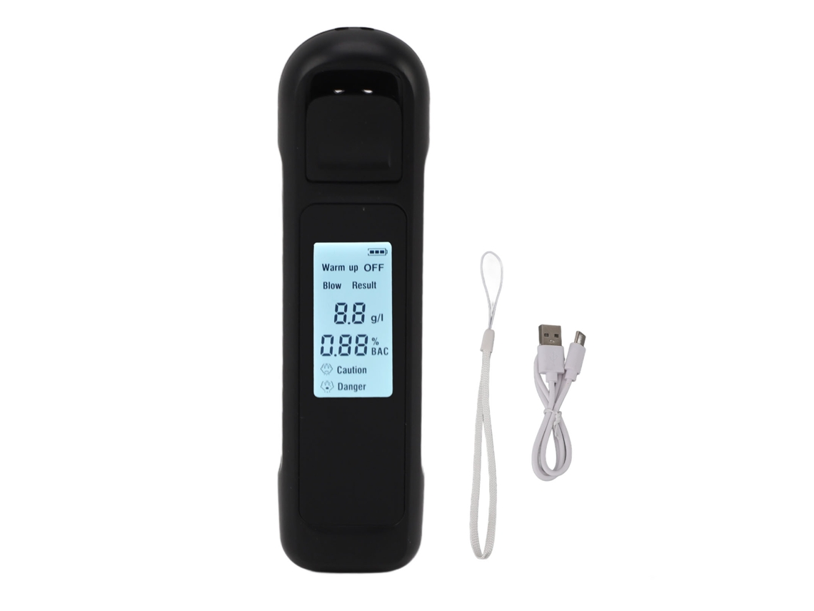 Aparelho de Teste de Álcool Digital Portátil com Lcd e Carregamento Usb LAXISCREED