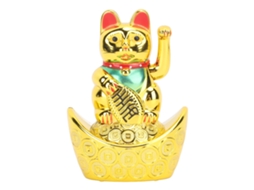 Gato da Sorte LAXISCREED com Braço Mexendo Dourado Plástico