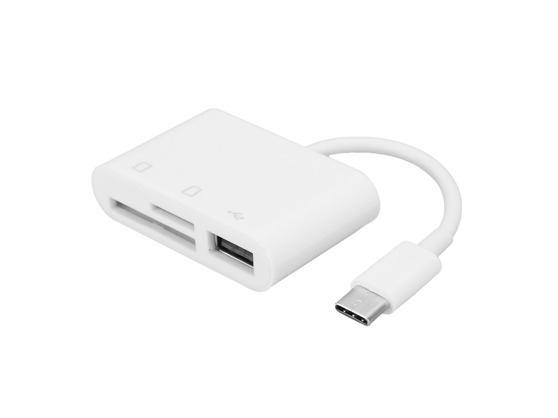 Hub Usb 3 Em 1 Com Leitor De Cartão De Memória Tipo C Para Transmissão De Dados Para Laptop E Telefone