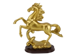 2026 Store-estatua De Caballo De Resina Dorada Figura De Arte Única Para Gabinete De Vinos Oficina Decoración De Escritorio