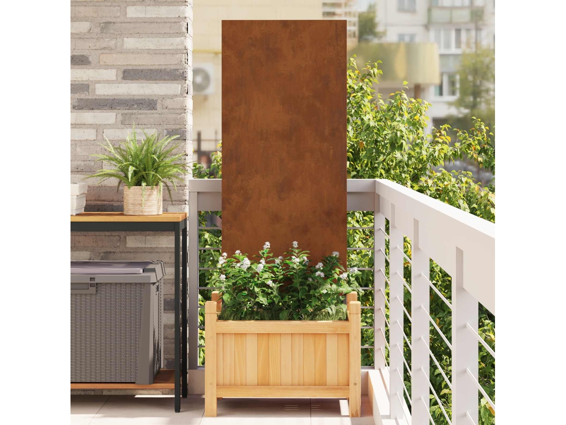 Vidaxl Tela De Privacidade Para Jardim Ferro Enferrujado 50 X 140 Cm