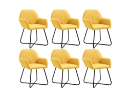 Dining Chair, Dining Chairs Vidaxl Amarelo Tecido (n/a)