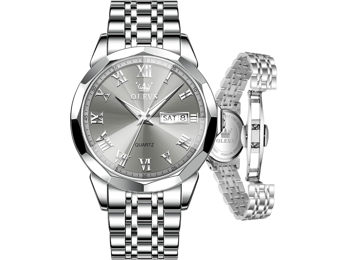 Lurelia Relógio Masculino, Movimento De Quartzo, Analógico, Data/calendário, 7,72 Polegadas, 196 Mm, 0,79 Polegadas, 20 Mm, Aço Inoxidável, Cinzento
