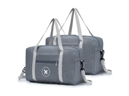 Mala de Cabine 40x20x25cm, Conjunto 2 Peças, Dobrável, Ideal para Viagens Aéreas. AQUAFORGE