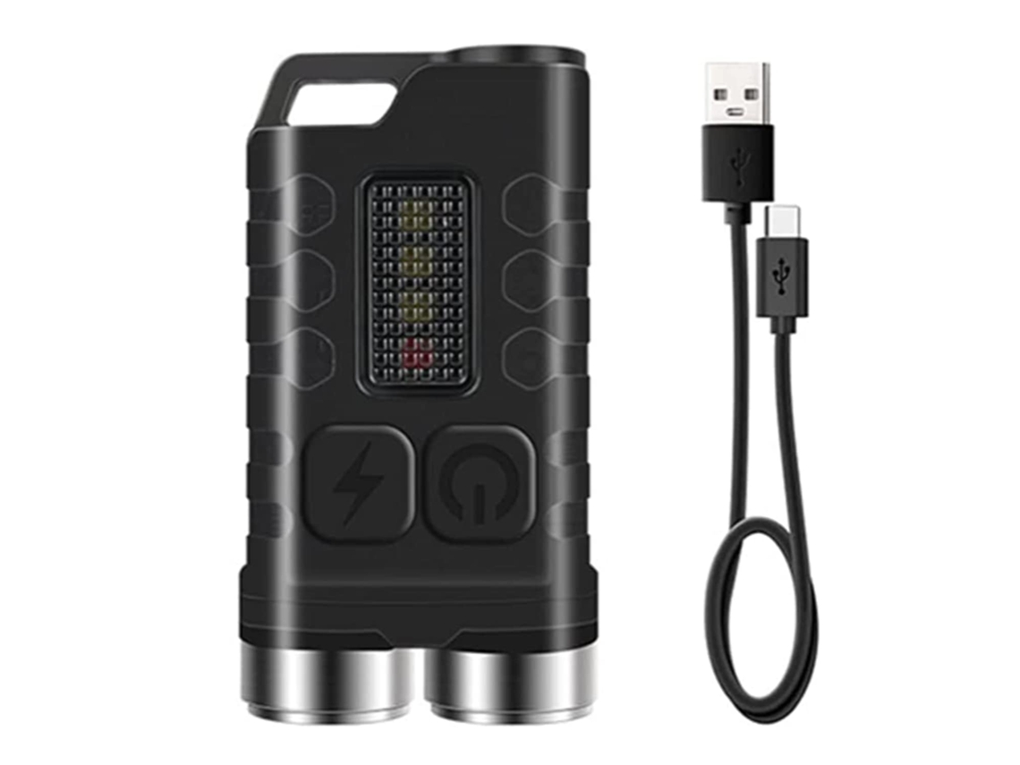 Lanternas Edc Pequenas E Poderosas Com Luz Uv Azul Vermelha, Mini Bolso Recarregável Usb Super Brilhante Led Chaveiro Luz Flash Com Ímã, Toc
