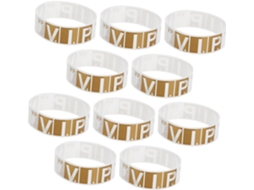 300 Pulseiras de Papel Douradas VIP para Festas e Eventos, Confortáveis e Seguras para Uso Doméstico e Feminino