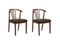 Conjunto de elegantes cadeiras Beliani Craig em madeira de seringueira marrom 50x57x80