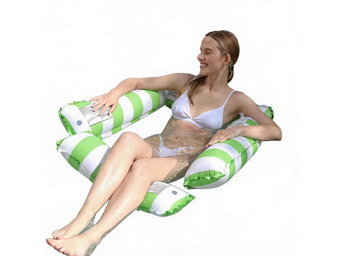 Anel de Natação Flutuante para Adultos Relaxarem na Piscina e na Praia HENTEN HOME 110x100 Cm
