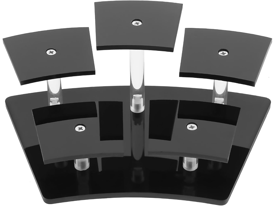 Suporte De Acrílico Preto 5 Níveis Da Toyvian Para Figuras Ação, Organizador De Mesa Com Vários Níveis, Suporte