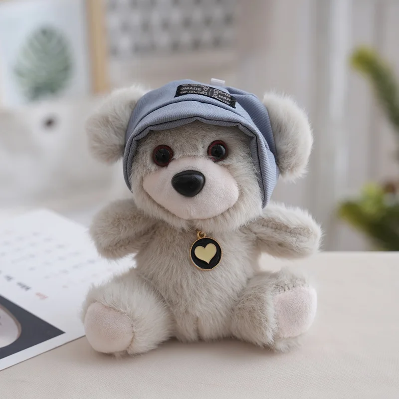 Chaveiro de Pelúcia com Chapéu de Urso Fofo de 13 Cm, Lindo Acessório para Bolsa MDUG (estilo 1)