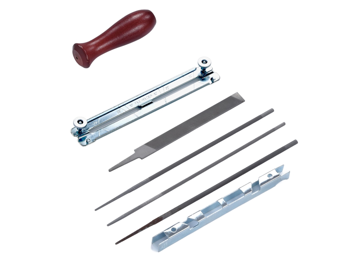 Laxiscreed Afiador Completo Para Motosserra Com Ferramental, Medidor E Pega Para Dentes