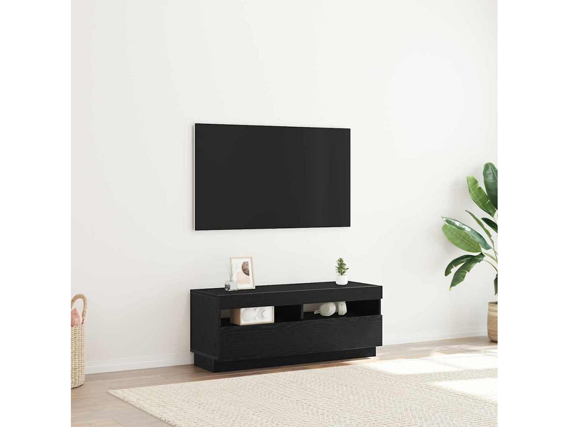 Vidaxl Gabinete Para Tv Carvalho Preto 100 X 35 X 40 Cm