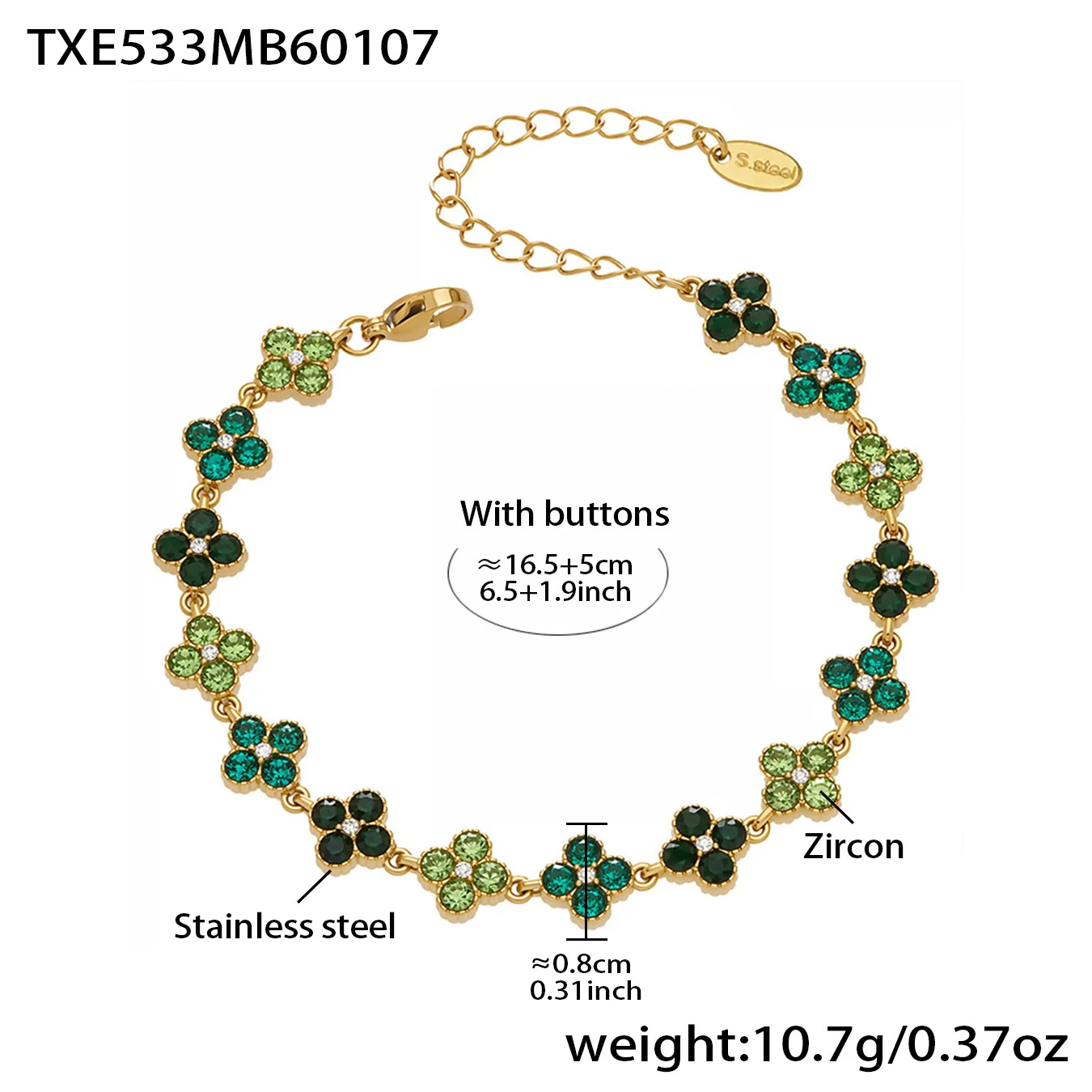 Pulseira Em Aço Inoxidável Banhado A Ouro, Joia Elegante Para Festas.