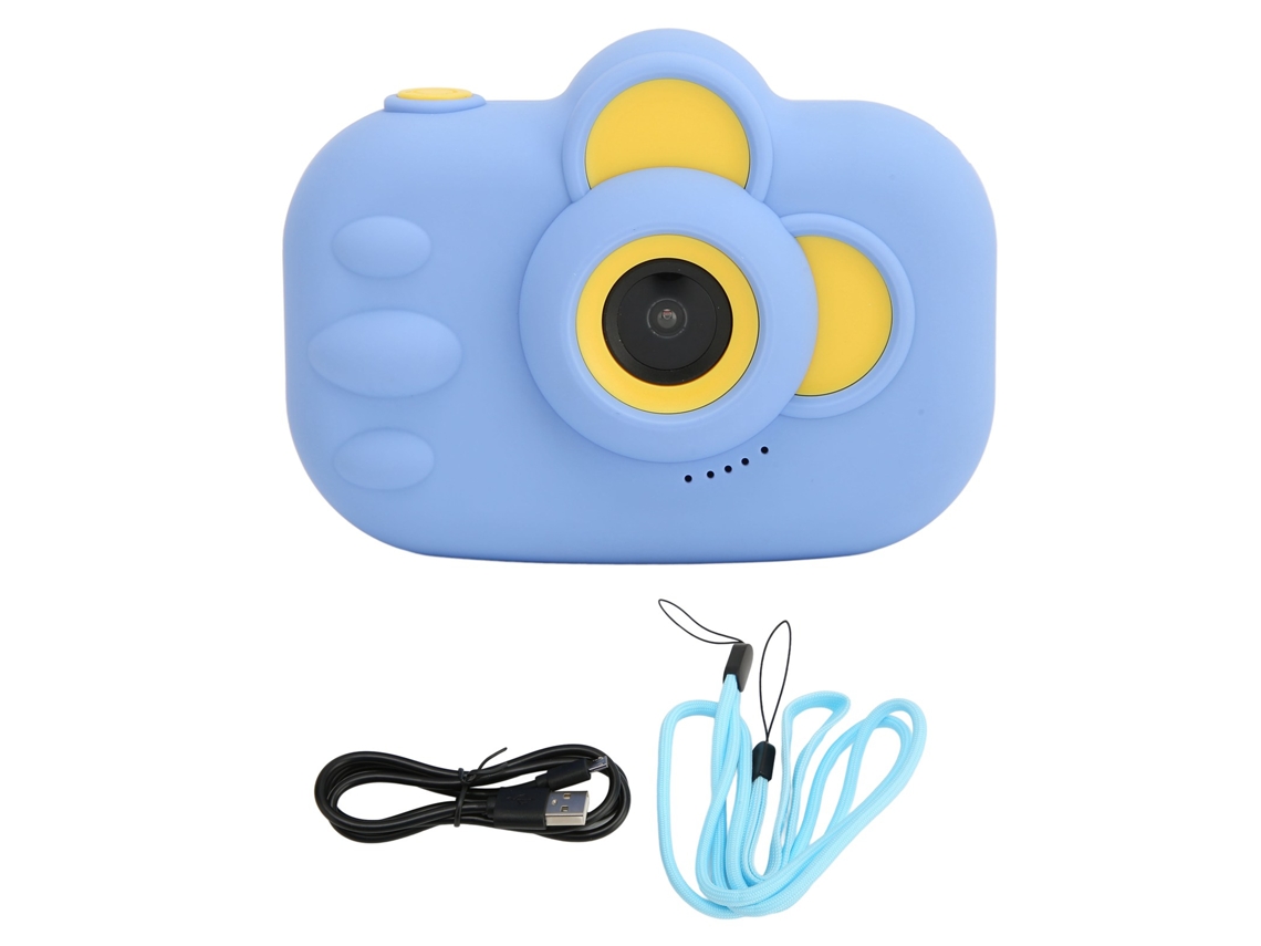 Câmera para Crianças 1080p Tela 2 Polegadas Design Cartoon Hd Digital Selfie Presente Azul