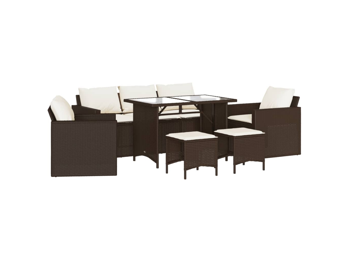 Garden Sofa Set, Garden Sofa Sets Vidaxl Marrom Rattan / Vime (n/a)