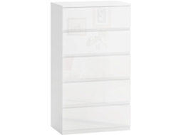 Cómoda Com 5 Gavetas Melamina De Madeira Cor Branco 55x33x80 Cm Homcom