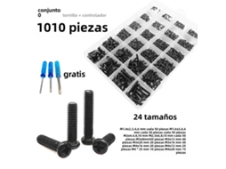 (modelo C1010) Conjunto De Parafusos E Porcas De Aço Preto, Com Cabeça Phillips E Cabeça Redonda.