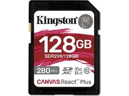 Cartão de Memória KINGSTON SDXC Canvas React Plus V60 SD 128 GB