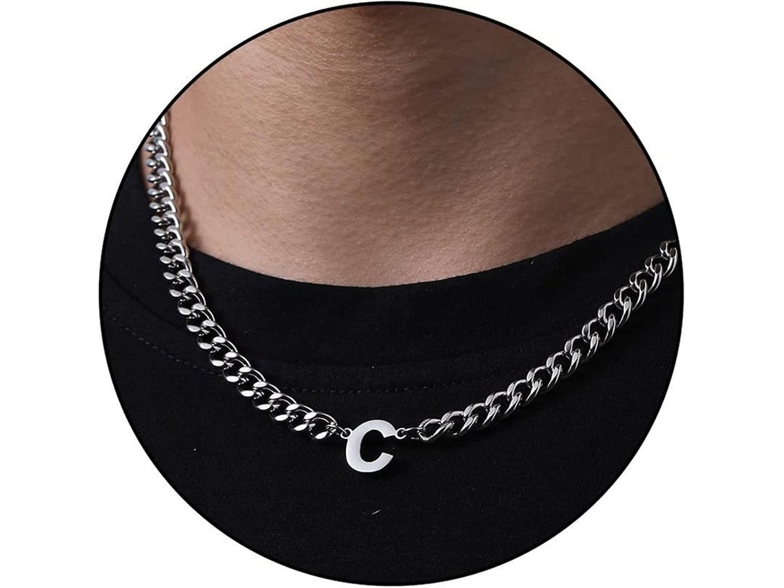 2026 cadena de Eslabón Cubano Con Letra Inicial A z para Niños Hombres Mujeres Acero Inoxidable 6.5mm 18+2 Pulgadas Regalo de Joyería