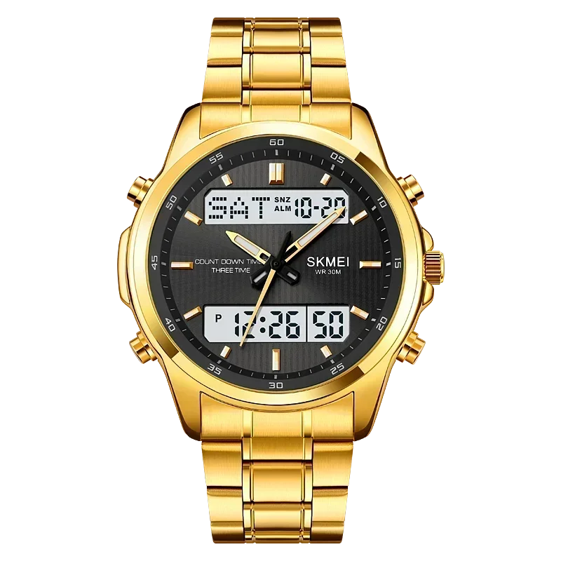 Relógio Elegante MDUG de Negócios, Pulseira de Quartzo, Data Retroiluminada, Resistente à Água (ouro Rosa/branco)