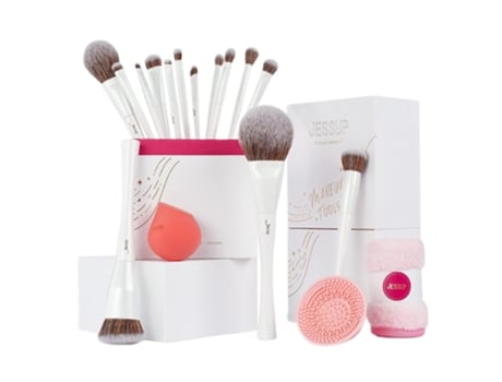Conjunto de presente de 17 pincéis de maquiagem profissional Cloud Dancer Jessup