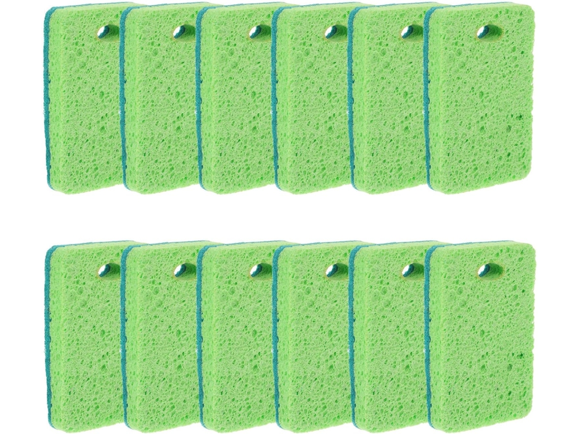 Conjunto De 12 Esponjas Cozinha Dupla Face Popetpop, 11x7x2 Cm,