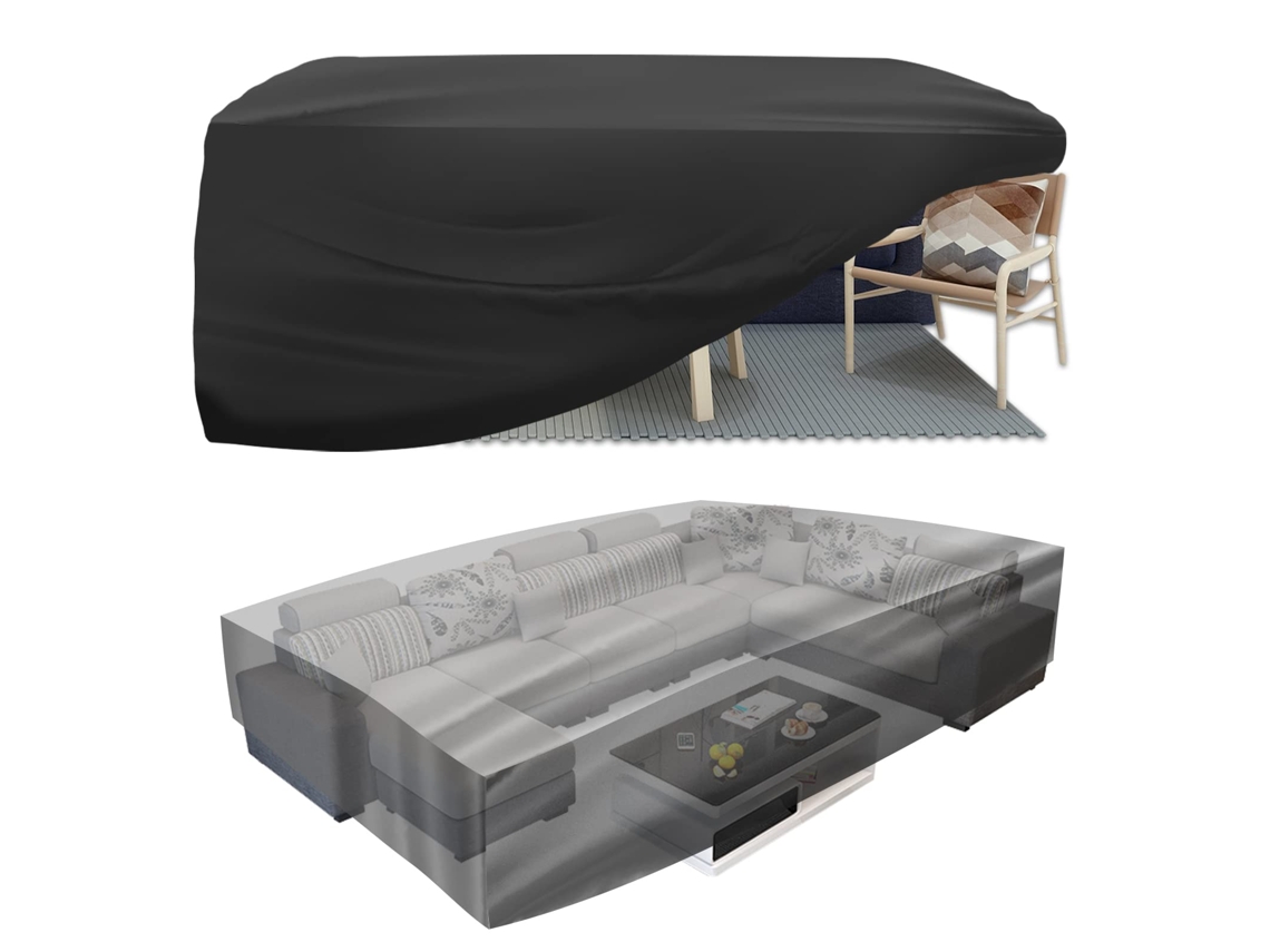 Housses Para Móveis 315x160x74cm,capa Impermeável Para Conjunto De Jardim,proteção Para Mesa,sofá,cadeiras Reclináveis Preto Btforus
