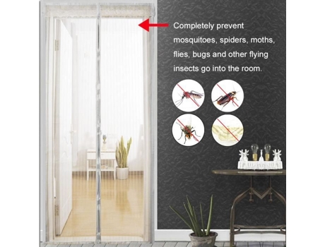 Cortina de porta magnética anti-mosquito de verão 80210cm branca OUTAD