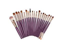20pcs Set De Brochas De Maquillaje Profesional, Rosa Morado Dorado