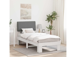 Vidaxl Estrutura De Cama Com Cabeceira Estofada Cinzento-claro