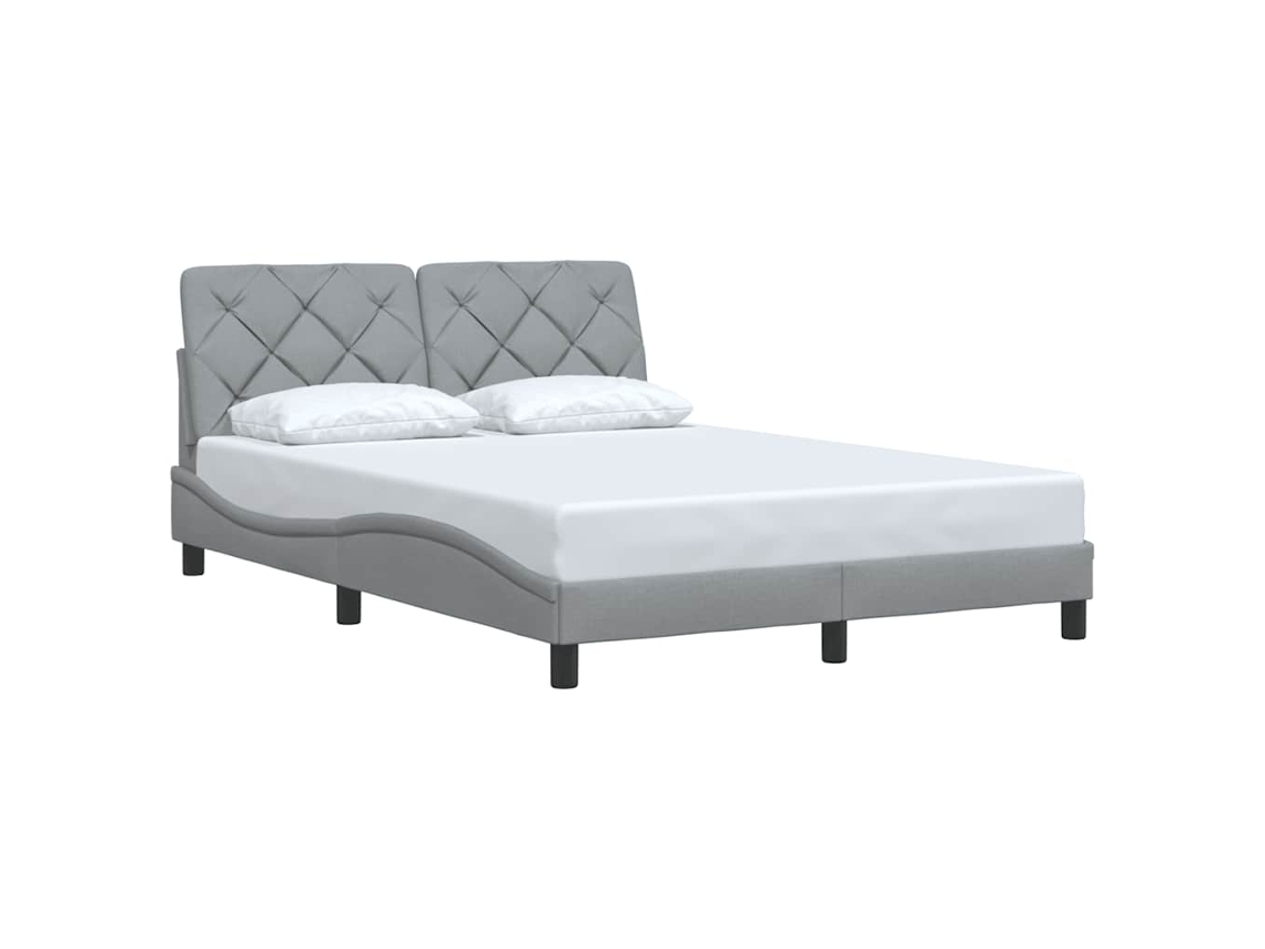 Bed Frame, Bed Frames Vidaxl Cinzeto Tecido (140 X 190 Cm)