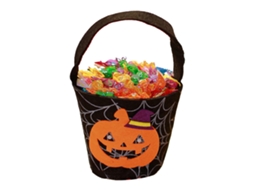 Balde de Doces Halloween Teia de Aranha Tela Não Tecida Padrão