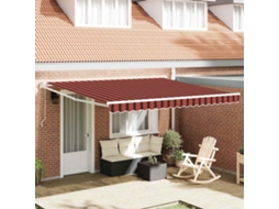 Vidaxl Toldo Retrátil Laranja E Marrom 400 × 300 Cm Poliéster E Metal