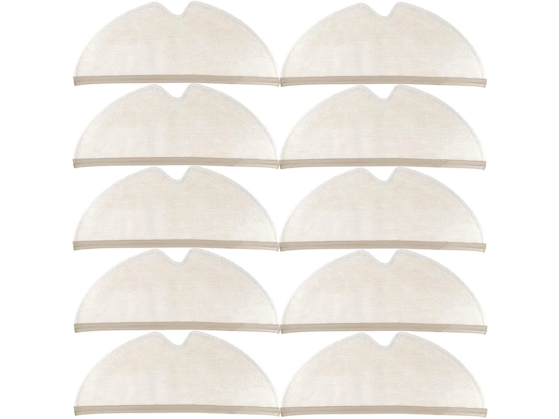 Conjunto de 10 Panos Limpeza para Xiaomi Roborock S5 S50 S51 S55 S6 Maxv Max, Cor Branca, Tamanho Único BRILVIBERA