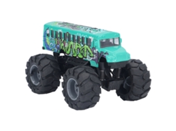 Ats modelo de Ônibus Escolar Pull Back 1:43, Brinquedo de Liga com Rodas Grandes, Alta Simulação, Grafite Verde