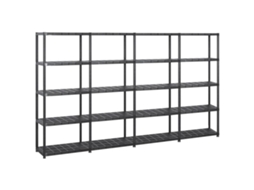 Vidaxl Unidade Com 5 Prateleiras 284x38x170 Cm Plástico Preto