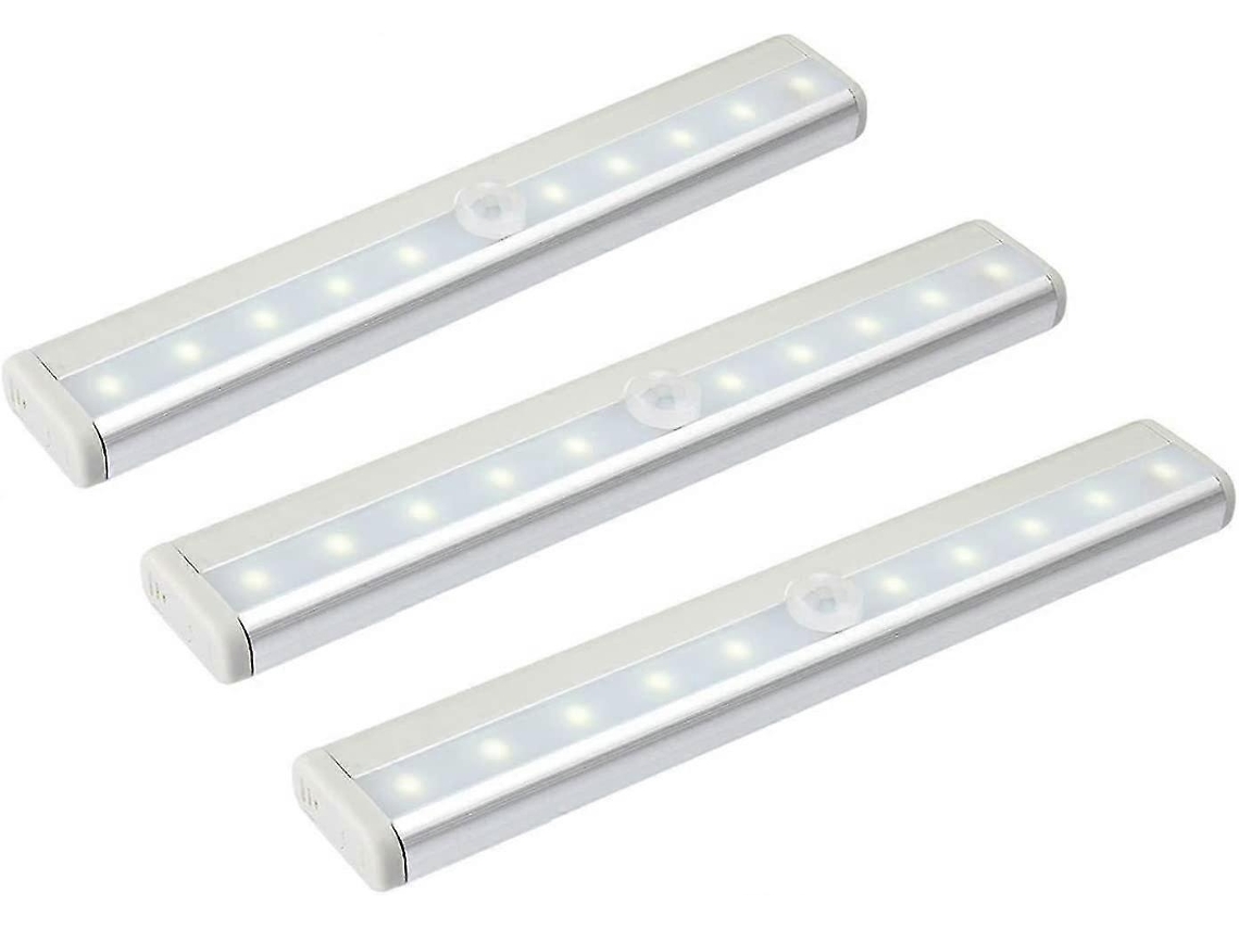 Lurelia, Luz Noturna Led, 0.5w, Sensor Pir, Pilhas Aaa, Magnética, Autoadesiva, Auto, Branco, Pack 10, Armário, Guarda-roupa