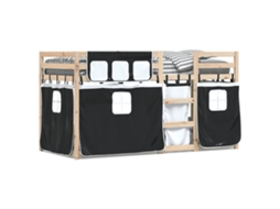 Bunk Bed, Bunk Beds Vidaxl Preto Madeira De Pinho (90 X 190 Cm)