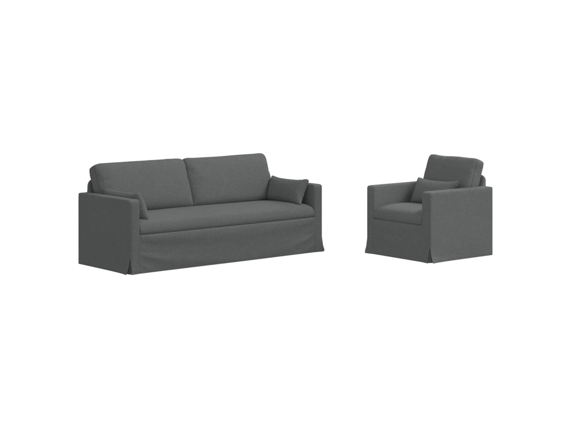 Maison Exclusive - Conjunto De Sofás 2 Unid. Cinza Escuro Tecido