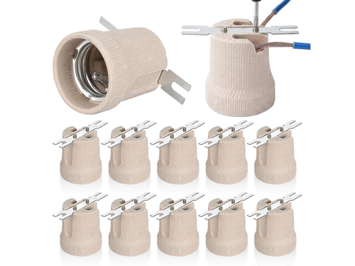 12pcs Candelabra Socket Replacement E27 Screw Lamp Socket Lamp Holder Bulb Base