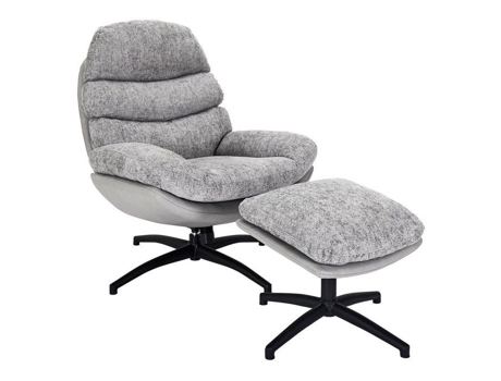 Poltrona Com Pufe William 99cm Cinza Home Deco Factory