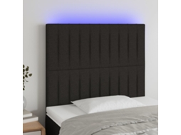 Cabeceira Cama C/ Led Tecido 100x5x118/128 Cm Preto