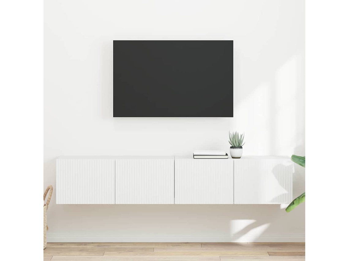 Vidaxl Armário de Tv de Parede 2 Pcs Branco 78,5 X 31 X 29,5 Cm
